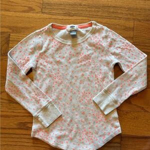 Old Navy Kids Long Sleeve Tee - Cream with Neon Hearts